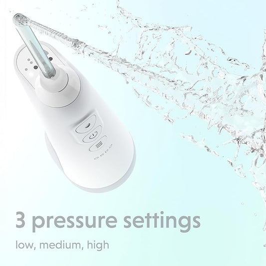 Ordo Water Flossers for Teeth, Cordless IPX7 Waterproof Oral Irrigator, 3 Pressure Settings, Portable, Rechargeable Electric Sonic Flosser, Dental Professional Recommended, White