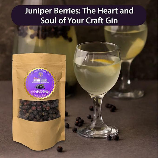 Cure wid Pure Dried Juniper Berries 4oz | Wild Harvested, Non-GMO Additives & Preservative-Free Organic Juniper Berries Whole in Eco-Friendly Resealable Bag |Elevate Meats, Soups, Teas & More