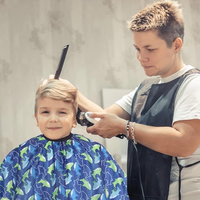 Kids Hair Cutting Cape (2 Pack) Professional Children Salon Barber Apron for Boys and Girls