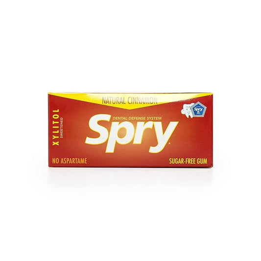 Spry Fresh Natural Xylitol Chewing Gum Dental Defense System - Aspartame-Free, Sugar-Free, Non-GMO, Gluten-Free (Cinnamon, 10 Count Blister Cards - Pack of 20)