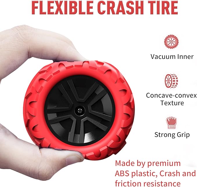 Remote Control Car for 6-12 Years Old Boys Girls Birthdays Present Gift, Hobby RC Car Stunt with LED Light Electric 4WD 2.4Ghz Double Sided Rotating Racing Vehicle 360° Flips Offroad Kids Toy Red