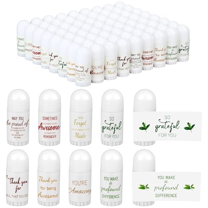 72 Pcs Christmas Mini Lip Balm Bulk Gift, 8 Assorted Flavors, Moisturizing for All Skin Types Thank You Gift for Employees, Operation Christmas, Women, Christian Charity Donation, Thanksgiving