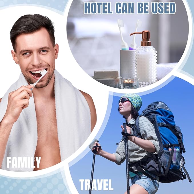 Patelai 4 Pieces Travel Toothbrush Set, Soft Bristle Mini Foldable Tooth Brush with Case, Individually Wrapped Small Portable Travel Size Toiletries Stuff for Camping (Macaron Color)