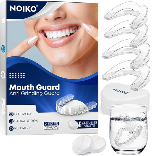 Mouth Guard for Grinding Teeth at Night, Mouth Guard for Clenching Teeth at Night Upgraded Safety EVA Material, Night Guards for Teeth Grinding, Anti Grinding Guard for Adult with 6 Cleaning Tablets