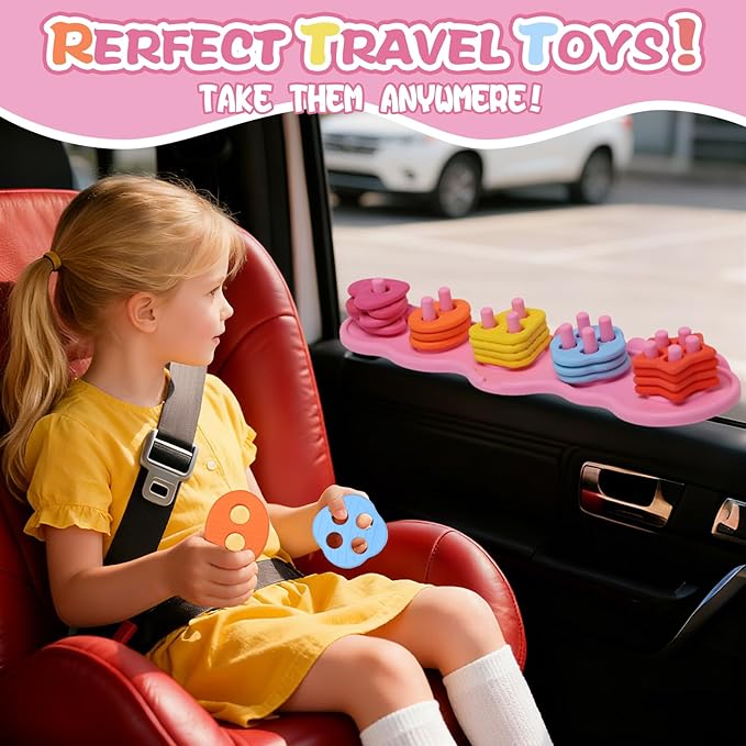 Toddler Bath Toys, Mold Free Silcone Shape Sorting & Stacking Bath Toy Set with 20 Textured Floating Pieces, No Hole Design, Silicone Color & Shape Sorter for Baby Early Learning Bathtub Fun