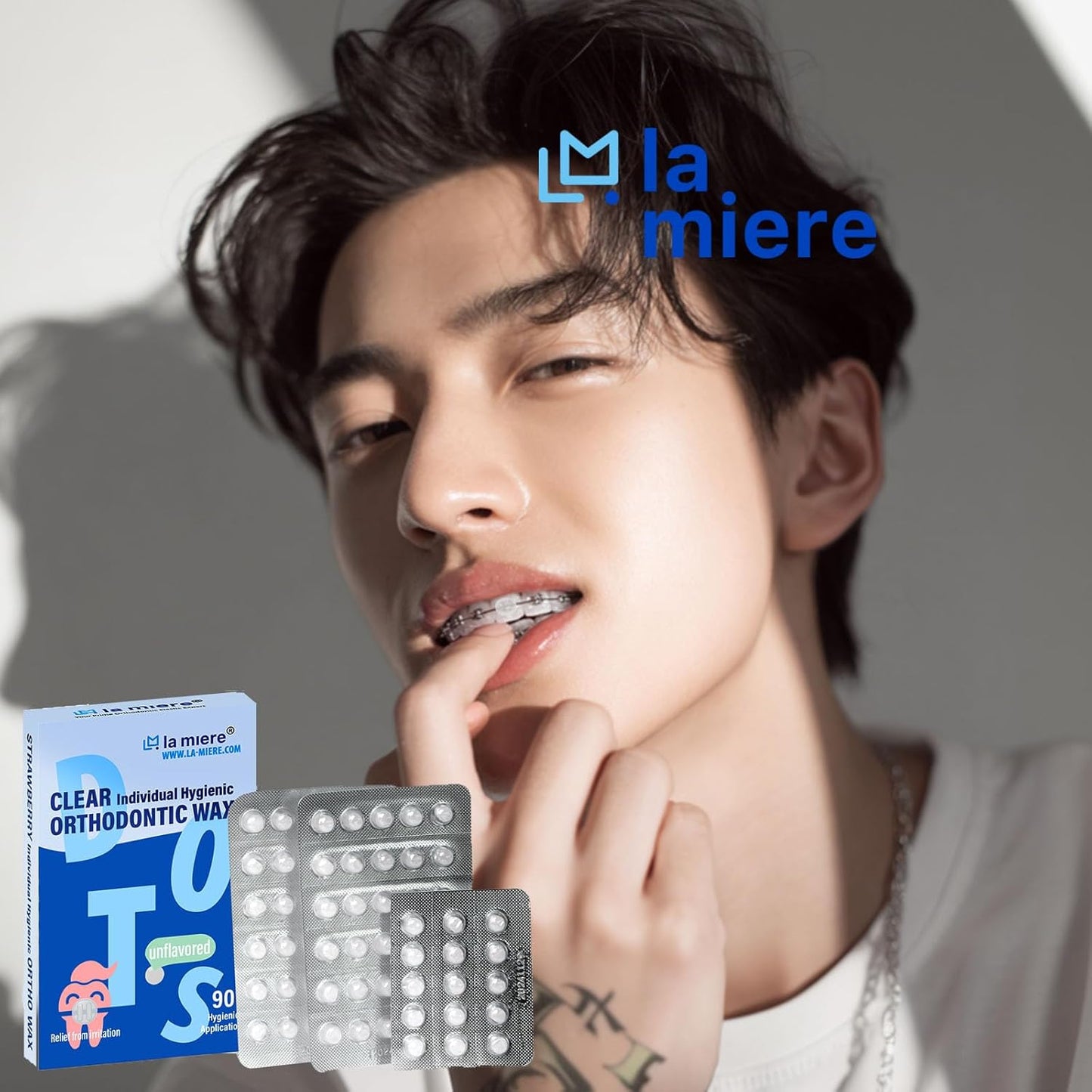 LA MIERE Orthodontic Wax for Braces Wax Dots 90 Individual Hygienic Packaging Dental Wax Strawberry