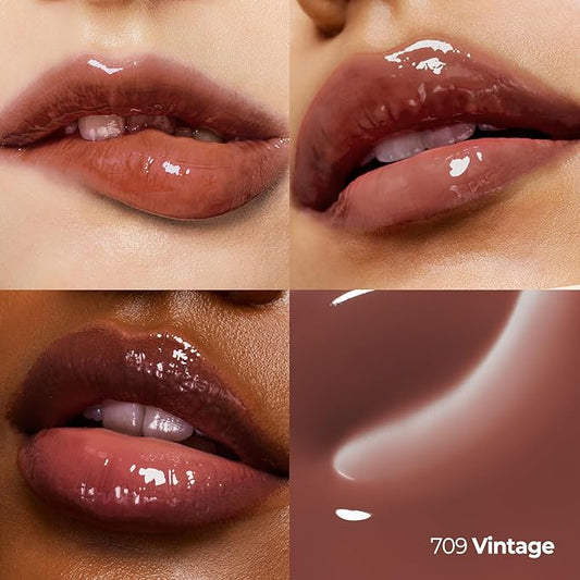 Laka Fruity Lip Glotioner, 10ml/0.33 fl.oz, Lip Gloss with High Shine Vivid Colors, Jelly tip for Hygienic & Easy Application, Plumping Conditioner, Vegan, K-Beauty (#709 Vintage)