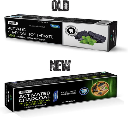 Jagat Activated Charcoal Toothpaste Pack of 3 – Teeth Whitening Tooth Paste with Charcoal Flavor, Fluoride Free Toothpaste for Adult, Natural Travel Tooth Paste, Vegan, Non Toxic, Gluten Free