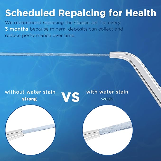 Replacement Tips for Waterpik Water Flosser (6 Classic Jet Tips & Storage Case Bundle)