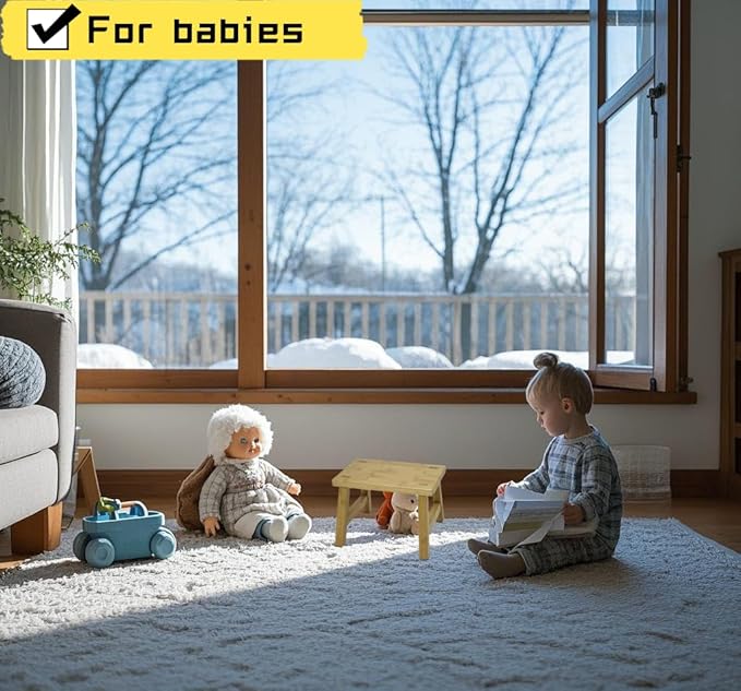 8'' Wooden Step Stools(2 Pack), Preassembled Kids Step Stool with Anti-Slip Bottom, for Toilet Potty Training, Bathroom Sink, Toddler Shower, Kitchen Counter(Natural)