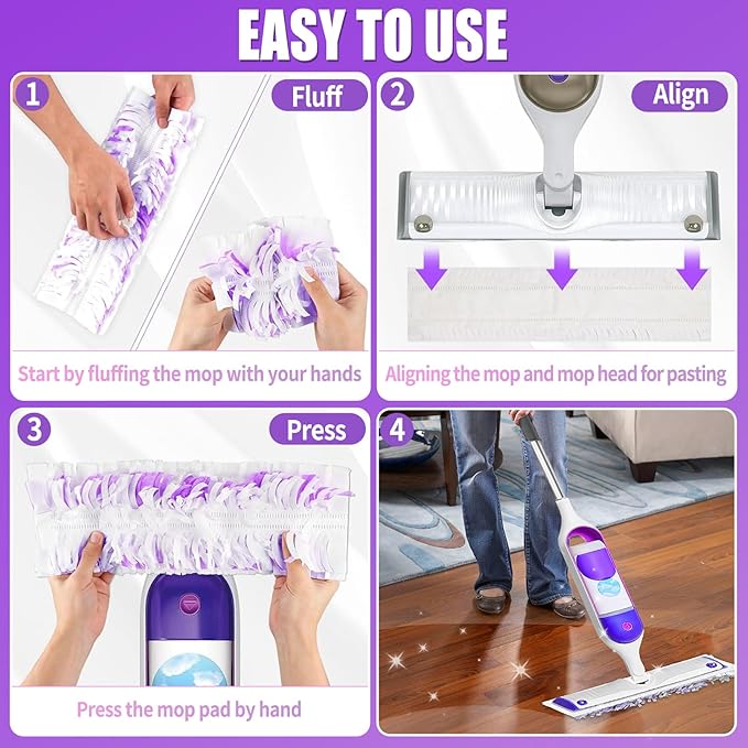 20 Count Disposable Pads Replacement for Swiffer Power Mop Pads, Fit for Swiffer Power Mop, Compatible with Swiffer Power Mop Refills, Multi-Surface Mop and PowerMop Wood Mop Floor