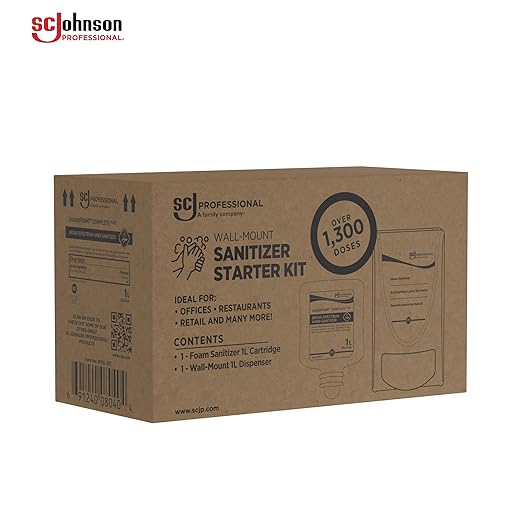 SC Johnson Professional InstantFoam Hand Sanitizer Starter Kit with Dispenser and 1L Foam Hand Sanitizer Cartridge