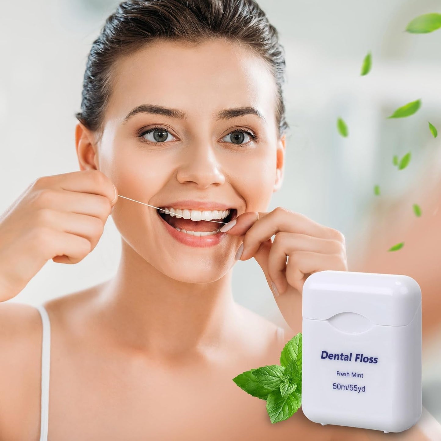 Honeydak 150 Pack Dental Floss Bulk Mint Flavored Floss 50m Each Travel Dental Floss Oral Care for Teeth and Gum Protection (White)