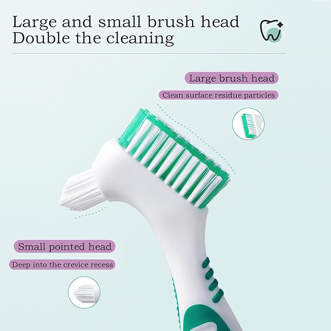 [2025 Upgrade] 9Pcs Denture Brush，Denture Toothbrushes，Denture Cleaning Brush ，Double Sided Toothbrush，9Color