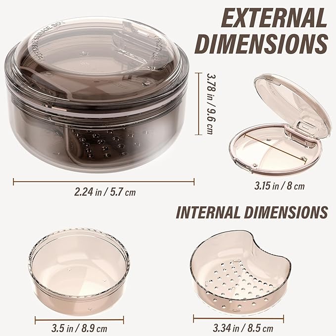 Denture Case Retainer Cleaning Case: 2 in 1 Retainer Case, No-Leak Denture Bath Box Cup, Complete Clean Care for Dentures, Clear Braces, Mouth Guard, Night Guard & Retainers