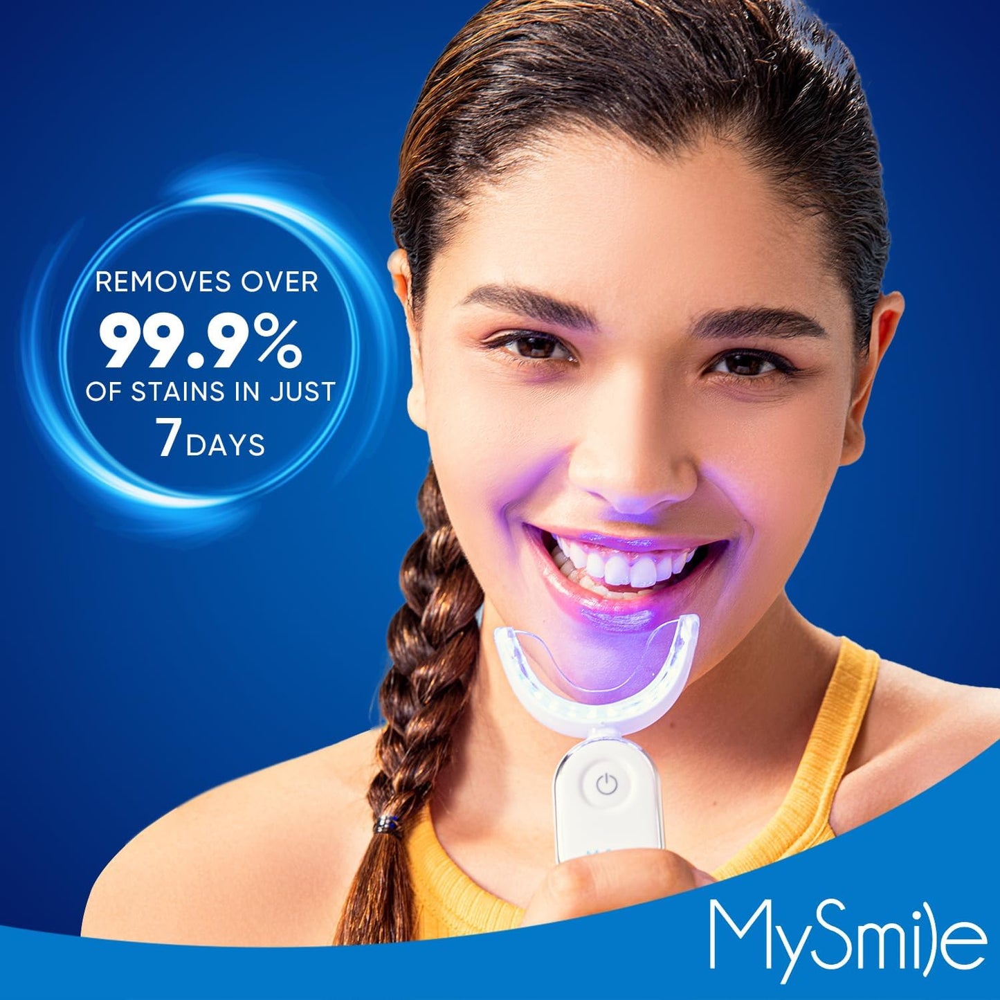MySmile Teeth Whitening Kit for Sensitive Teeth with LED Light, 10 Min Non-Sensitive Fast Tooth Whitener, 3 Carbamide Peroxide Whitening Gel, Powerful Formula, Enamel Safe