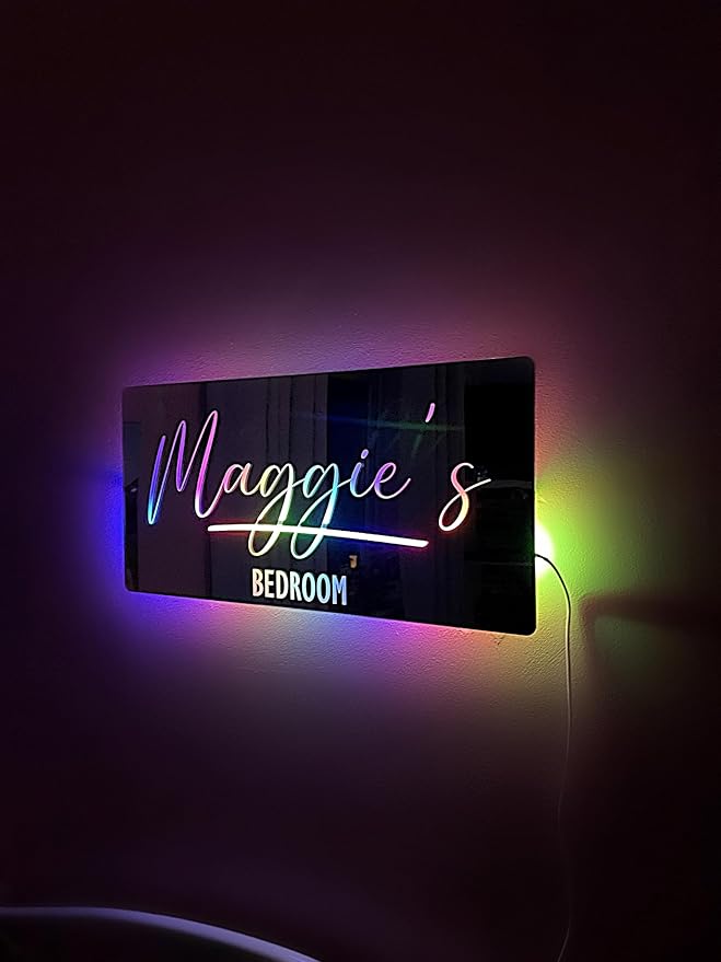 Personalized LED Name Mirror with Night Light Led Light Up Mirror for Bedroom Custom Neon Signs Wall Decor for Shop Bar Salon Birthday Christmas Wedding Christmas