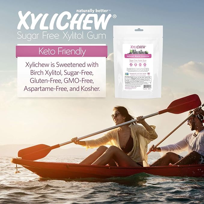 Xylichew 100% Xylitol Chewing Gum - Non GMO, Non Aspartame, Gluten Free, and Sugar Free Gum - Natural Oral Care, Relieves Bad Breath and Dry Mouth - Licorice, 500 Count