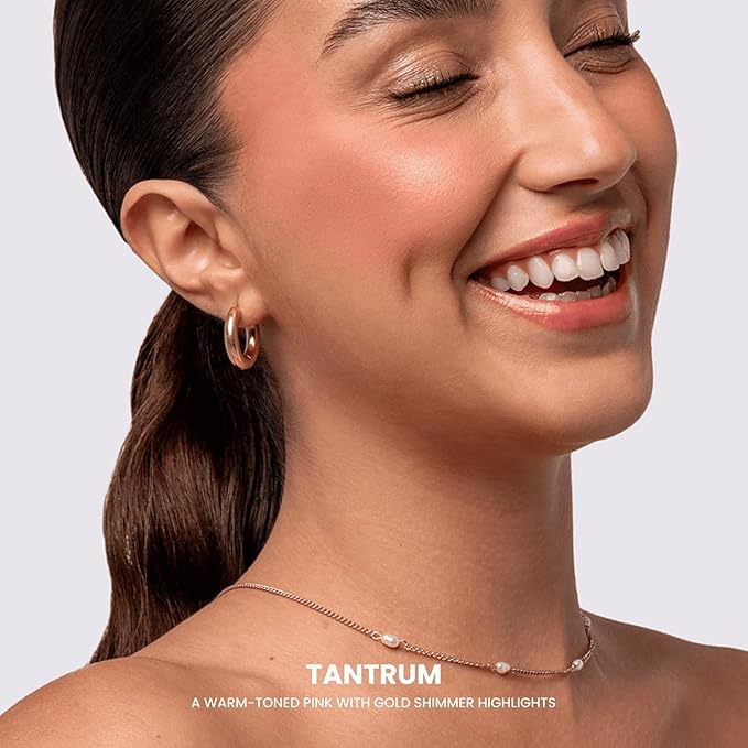 Phase Zero Makeup Powder Blusher - "Tantrum" - 4g / 0.141oz - Pigmented, Buildable, Lightweight Powder Blush for a Radiant, Healthy, Natural Glow. Versatile Shades - Pink, Coral, Peach & Golden Hues