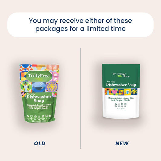 Truly Free Dishwasher Detergent Powder | Natural Dish Detergent, Dishwasher Soap | Plastic Free, Plant-Based, Clean, Heavy Duty Hard Water Stain & Grease Remover | Fragrance Free | 12.5 oz (Pack of 3)