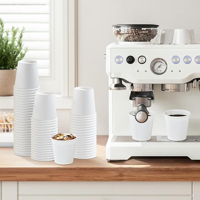 100 Pack 3 oz Paper Cups, Disposable Bathroom Cups, Small Mouthwash Cup White Paper Drinking Cup for Party,Picnic,Travel and Events