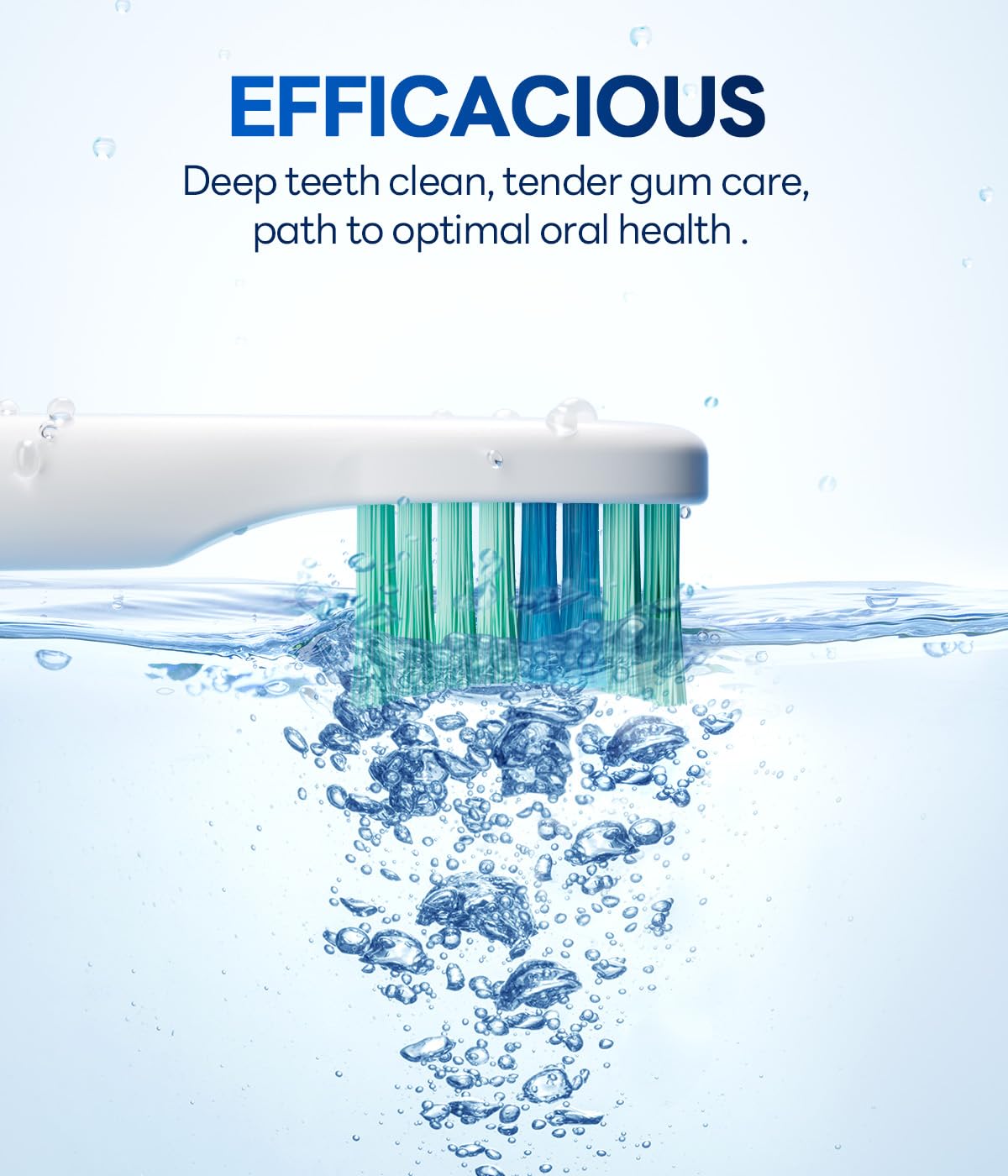 Bymore Electric Toothbrush for Adults,ElectricToothbrush,Travel Sonic Toothbrush with 8 Replacement Heads,Ultra Soft RechargeableToothbrush-Blue