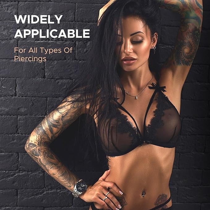 BodyJ4You Piercing Aftercare Kit - Ear Stretching Balm - 100% USDA Organic Jojoba Oil - Stretched Ear Gauges Tragus Nose Septum Lip Navel - Soothe Moisturize Skin Recovery Pure Natural Vegan Solution