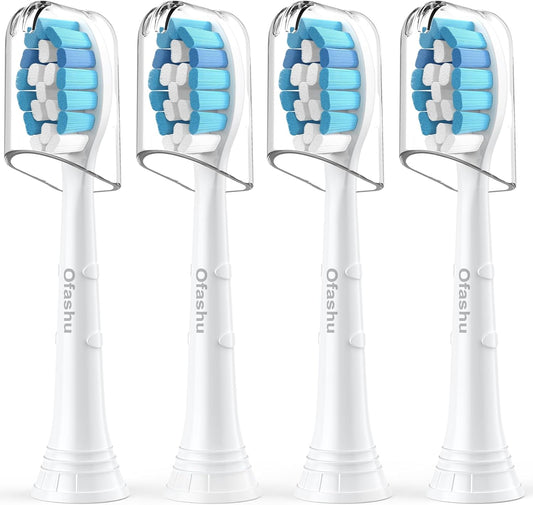 Electric Toothbrush Replacement Heads for Philips Sonicare, Ofashu Brush Head Compatible with Phillips Optimal Gum Care Extra Soft Heads G2 C1 C2 4100 5100, White, 4 Packs for Sentive Gum