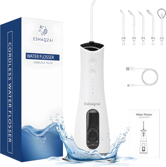 Water Flosser for Adults – Cordless, Waterproof Dental Flosser for Teeth & Gums, Rechargeable Oral Irrigator with 300ml/10oz Water Tank for Plaque Removal & Gum Care