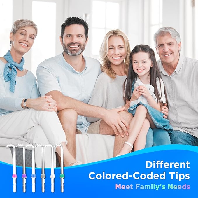 for Waterpik Replacement Heads, Replacement Tips for Waterpik Water Flosser, Suitable for Waterpik Accessories Replacement Tips, for DT-100E(6 Implant Denture Tips)