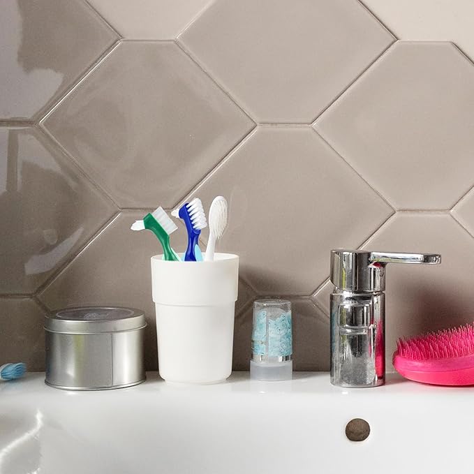 3 Pcs Hard Denture Brush, 3 Colors Premium Hygiene Denture Cleaning Brush for Denture Care, Double Sided Toothbrush with Multi-Layered Bristles & Rubber Anti-Slip Handle