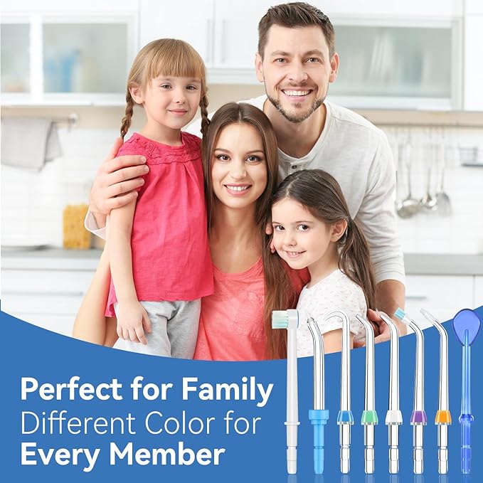 Replacement Heads for Waterpik, Waterpik Water Flosser Replacement Tips for Water Flosser Deep Cleaning Teeth (8 Aquaflosser Tips) (8 Tips Combo)