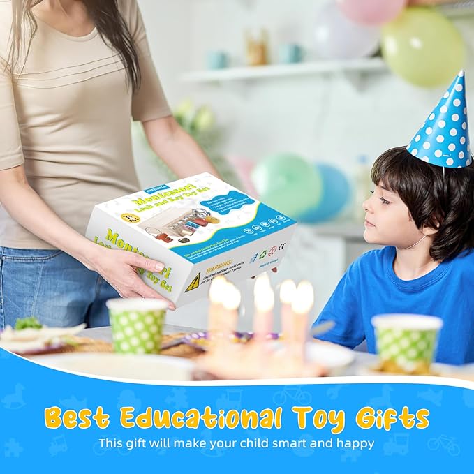 Montessori Toys for 3 4 5 Year Old,Montessori Lock and Key Toy Set,Wooden Montessori Materials,Kids Tool Set,Preschool Learning Sensory - Fine Motor Skills - STEM Toys