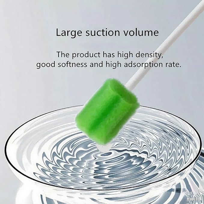 100Pcs Disposable Mouth Sponge Swabs Elderly Kids Adults Tooth Mouth Cleaning Individually Wrapped (Green)