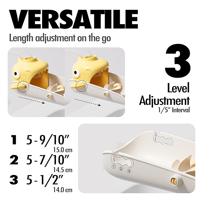 Faucet Extender for Toddlers, 2 Pack Universal Sink Extension with Water Wheel to Kids Fun Hand Washing (Yellow Shark)