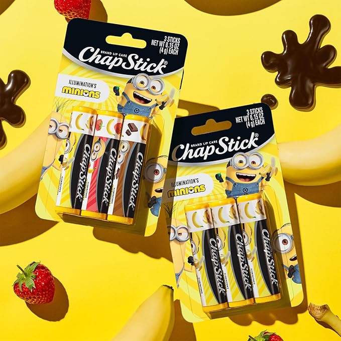 ChapStick Bulk Lip Balm, Minions Banana-Nana (36 Sticks), Party Favors for Kids, Stocking Stuffers, 0.15 Oz Ea