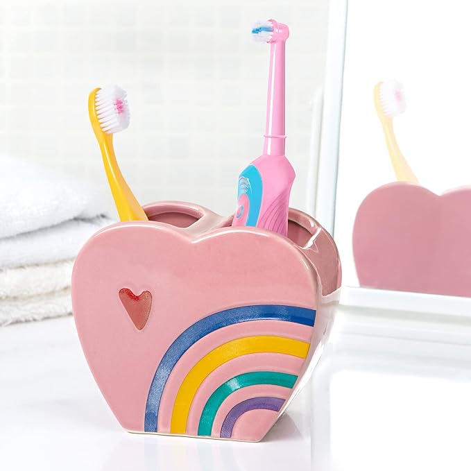 Allure Home Creation Rainbow Hearts Bath Set 7-Piece Bundle