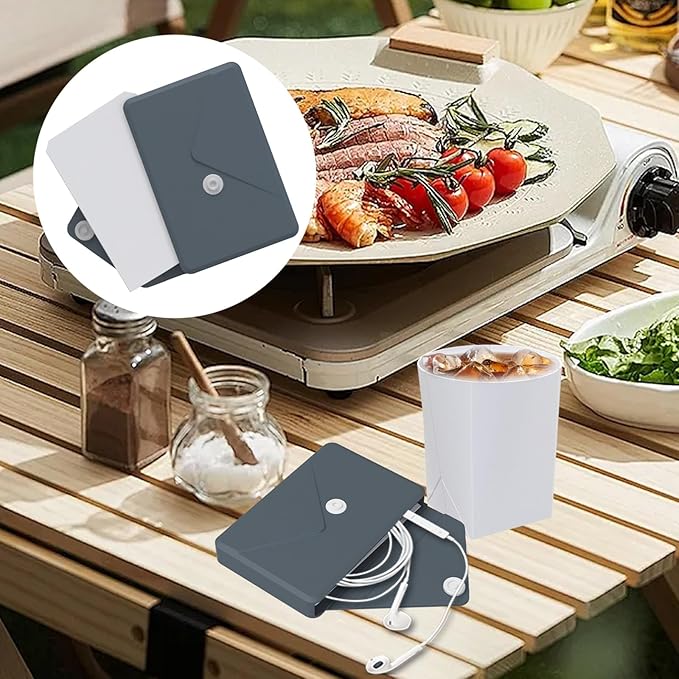 Silicone Collapsible Travel Cup, Foldable Water Cup with Card Bag - Portable Leak-Proof Reusable Mug for Camping, Hiking, Sports (grey)