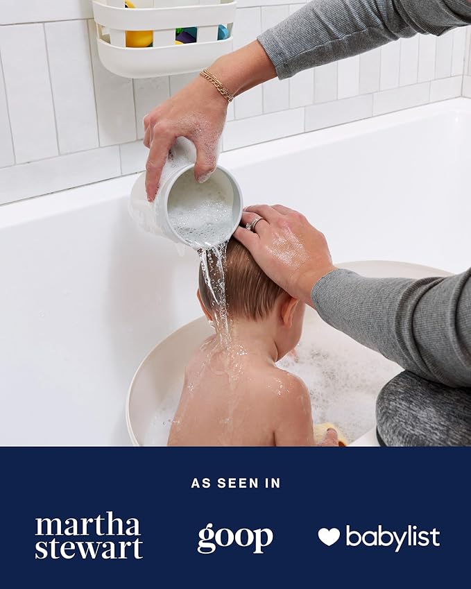 Lalo Coconut Baby Bath Cup - Handle, Tear-Free, Non-Toxic, Soft Edge, Lightweight