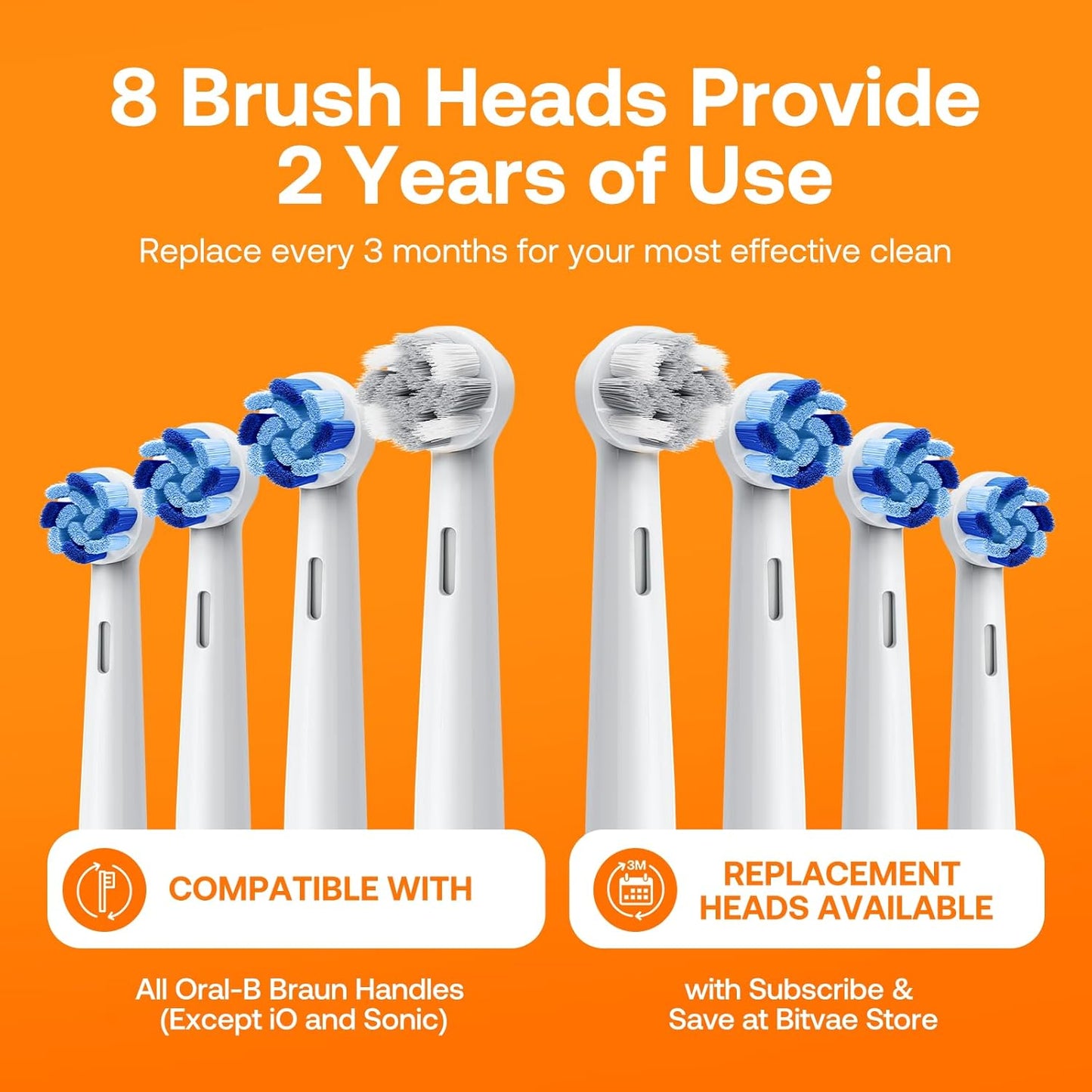 Bitvae R2 Rotating Travel Electric Toothbrush, 8 Professional Brush Heads, Carrying Case, 5 Teeth Care Modes, Pressure Alerts to Prevent Gum Injury, Long Duration