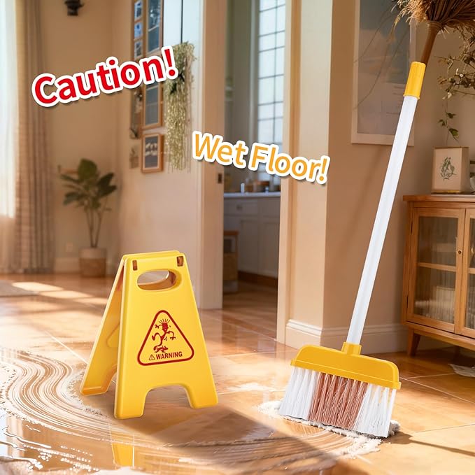 Kids Cleaning Set for Toddlers, Detachable 20 Pcs Pretend Play Set, Educational Toddler Cleaning Carts Includes Real Working Vacuum Cleaner, Broom, Spray Bottle and More(Green)