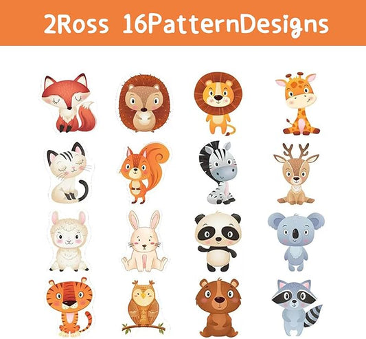 2 Roll Animal Stickers for Kids,1 Inch Cute Reward Sticker in 16 Patterns,Teacher Supplies for Classroom,Incentives Sticker Bulk for Kids,1000 Pcs Motivational Stickers for Party Favors