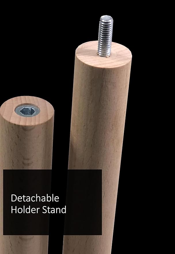 JustForKids Wooden Detachable Kids Cleaning Set - Duster, Brush, Mop, Broom and Hanging Stand Play - Housekeeping Kit - STEM Toys for Toddlers Girls & Boys, Total 6 Pieces,Multi Color,10071