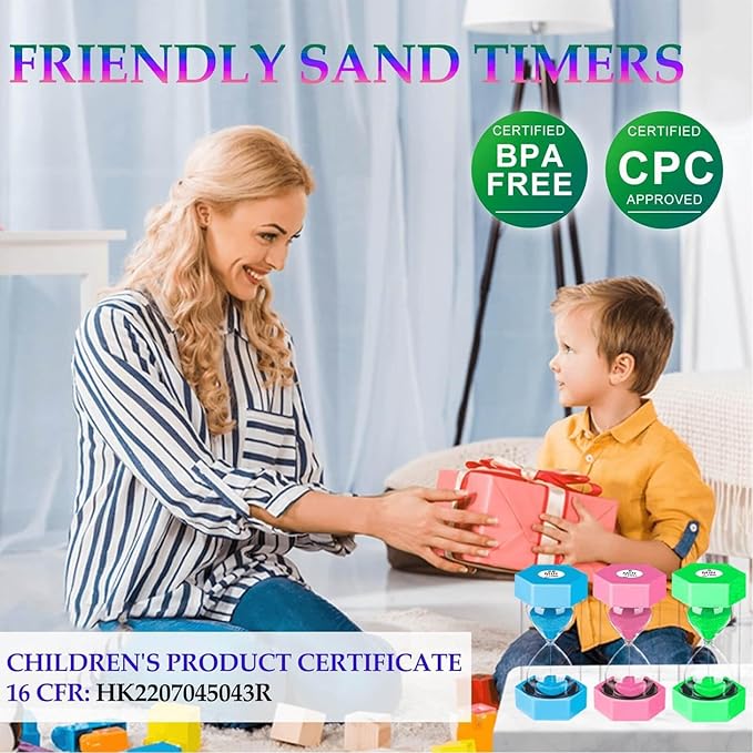 SuLiao Sand Hourglass Timer 50 Minutes,Unbreakable Plastic Sand Clock 50 Min,Colorful Sand Watch, Large Hour Glass Sandglass for Kids,Classroom, Games,Kitchen,Decoration