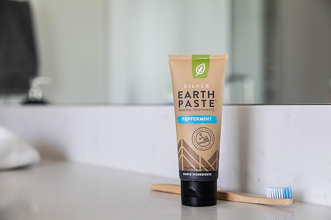 Redmond Earthpaste w/Silver – Natural Non-Fluoride Toothpaste, 2 Pack (Peppermint)