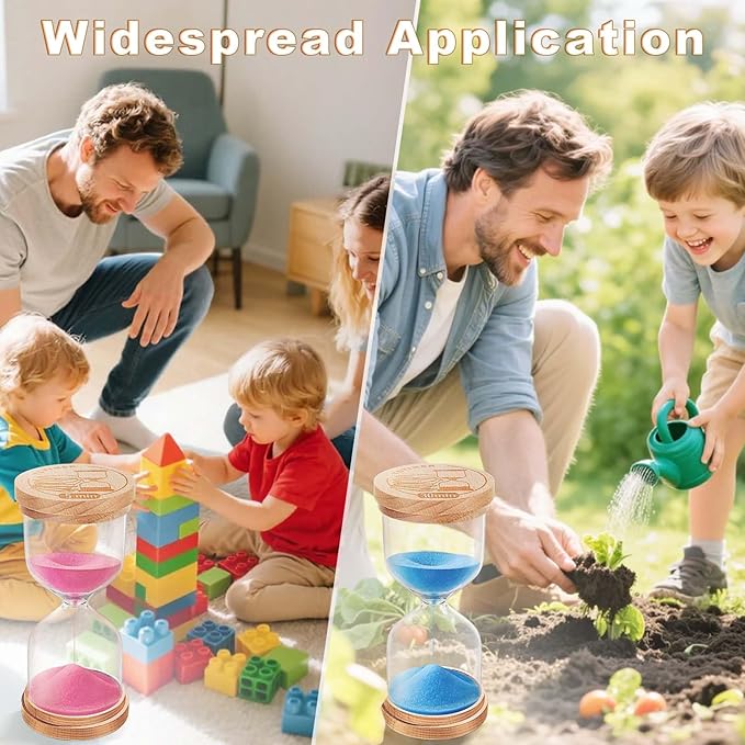 30 Minute Sand Timer Hourglass,Wooden Blue Sand Clock 30 Min,Small Sand Clock, Reloj De Arena, Sandglass Hour Glass for Kitchen, Home Decorative (Blue)