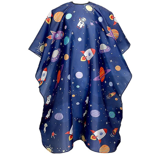 FEBSNOW Kids Hair Cutting Cape, Professional Kids Barber Cape Cartoon Pattern Apron with Adjustable Closure for Children Salon Barber Supplies