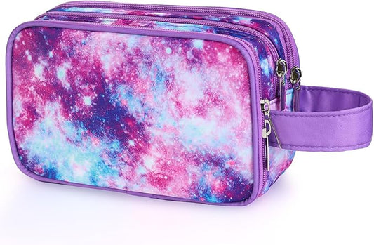 Galaxy-Purple Travel Toiletry Bag, Waterproof Hanging Wash Bag Toiletries for Girls, Kid