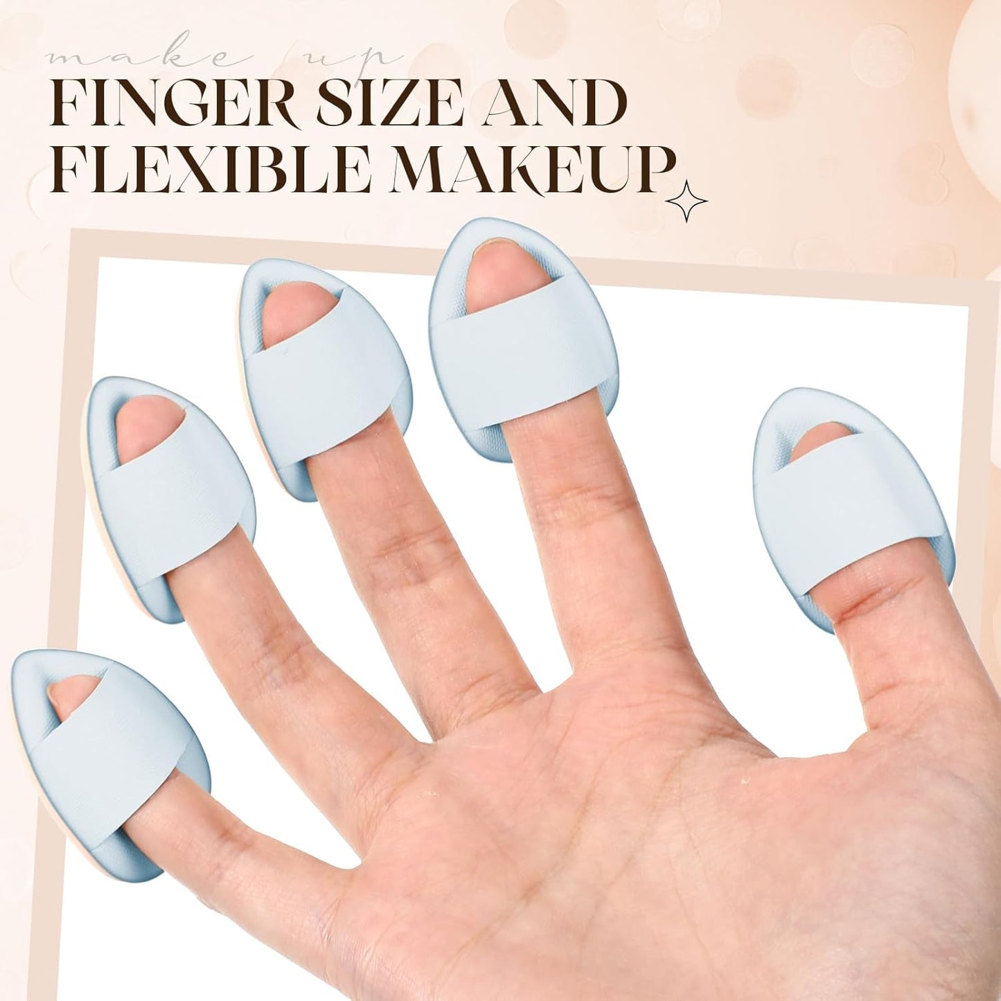Gerrii 72 Pcs Finger Powder Puff Mini Makeup Sponge Soft Beauty Makeup Blender Puff for Foundation, Face Powder, Under Eye Setting, Concealer, Repair Cream, Cosmetic Tool(Blue)