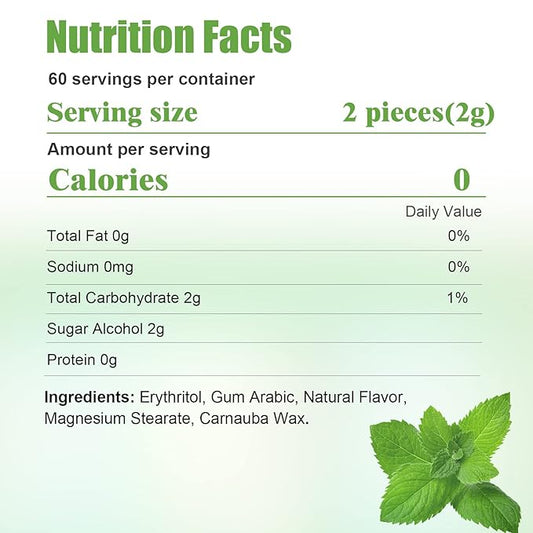 DC24 DAILY CARE 0-Calorie Breath Mints,100% Erythritol, Sugar Free, Natural Spearmint, Gluten Free, 30 Count, Pack of 4